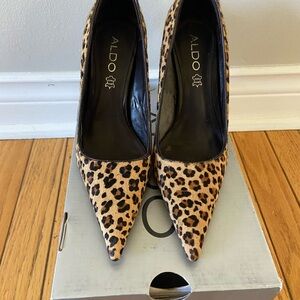 ALDO Leopard Print Heels Sz 38= 7.5/8